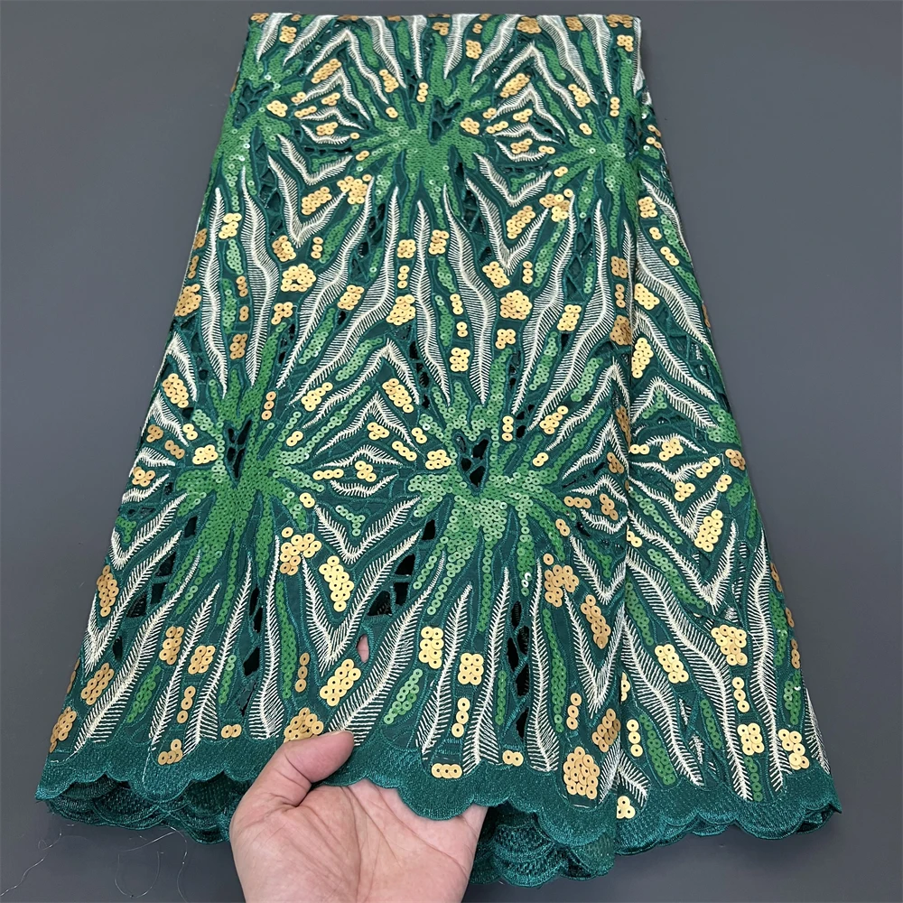 

2026 High Quality African Nigerian Tulle Lace Fabric Organza Embroidery Guipure Party Gown Dress Brocade Jacquard Wedding 5Yard