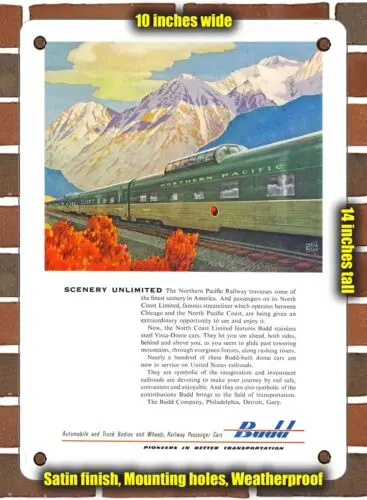 METAL SIGN - 1954 Scenery Unlimited Budd - 10x14 Inches