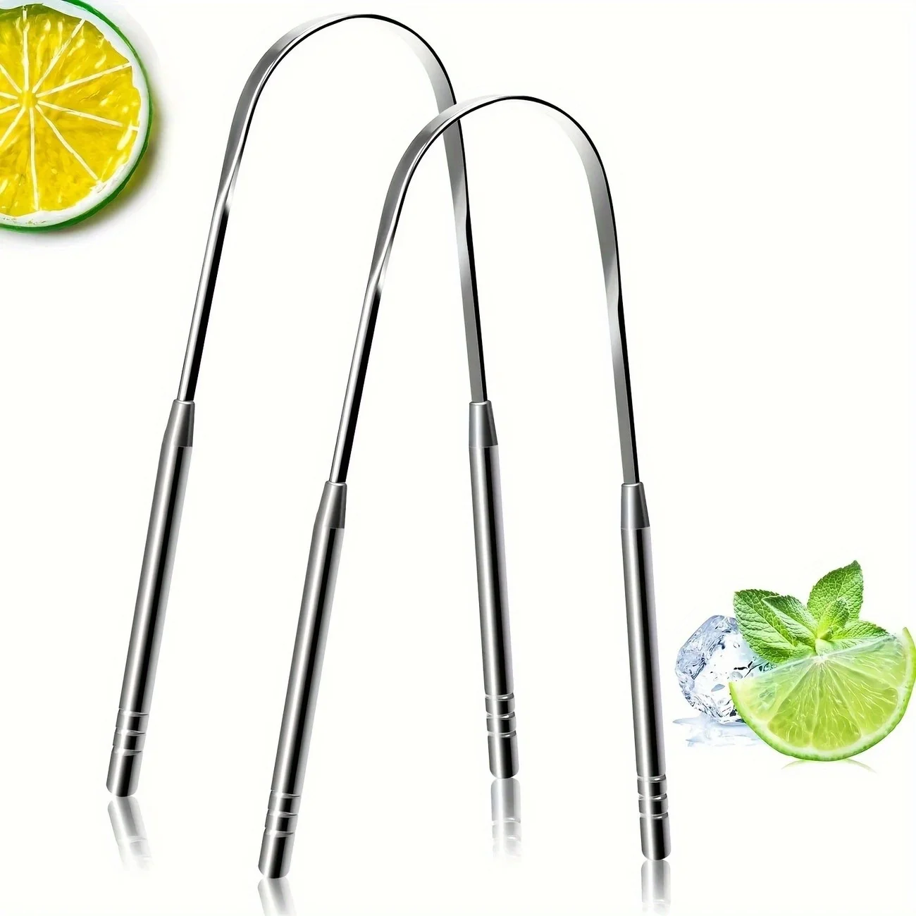 1/2pcs Stainless Steel Tongue Scraper for Adults - Oral Care Tongue Cleaner, Freshens Breath & Reduces Bad Odor