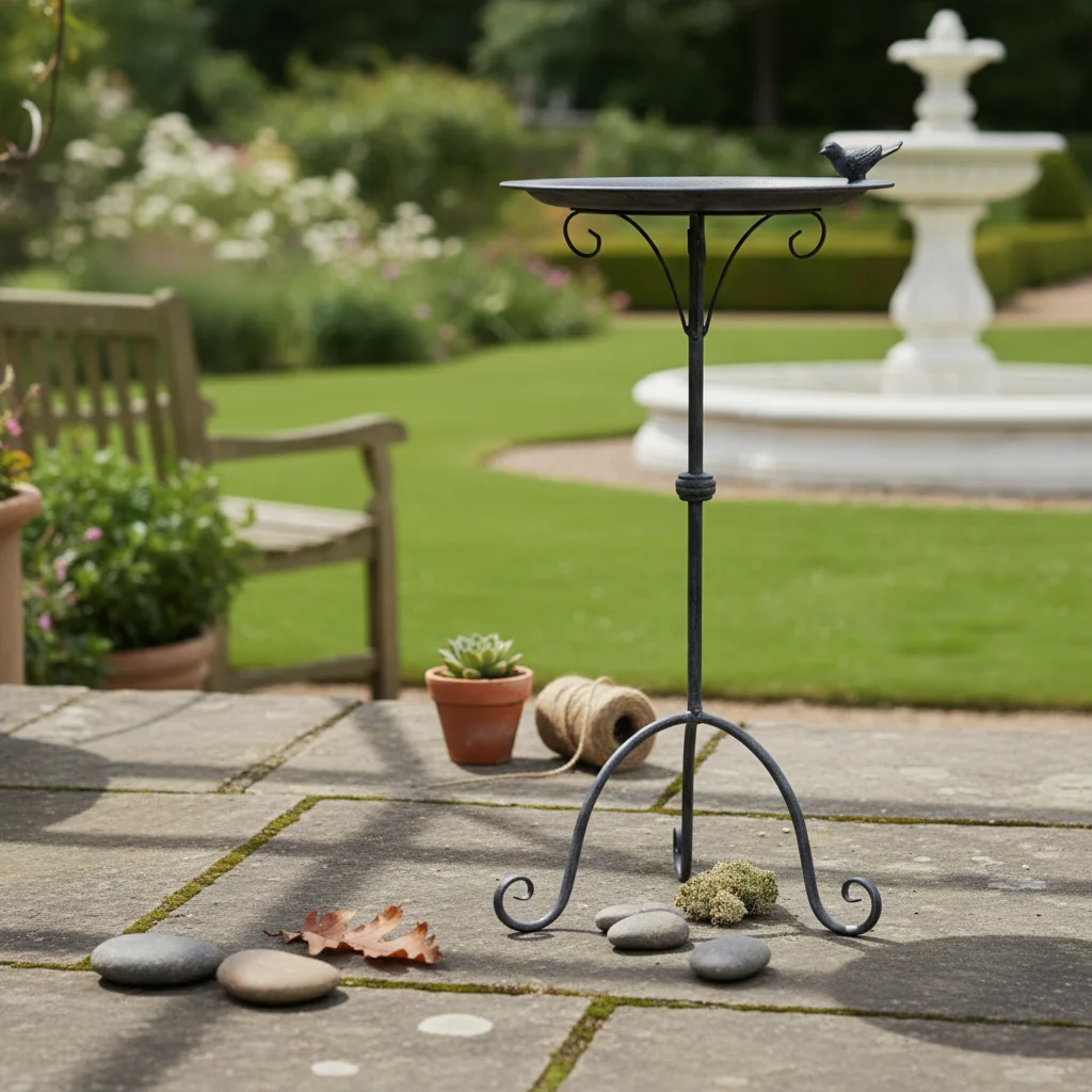 

Metal Bird Feeder Tray Rustic Finish Iron Bird Feeding Tray for Patio