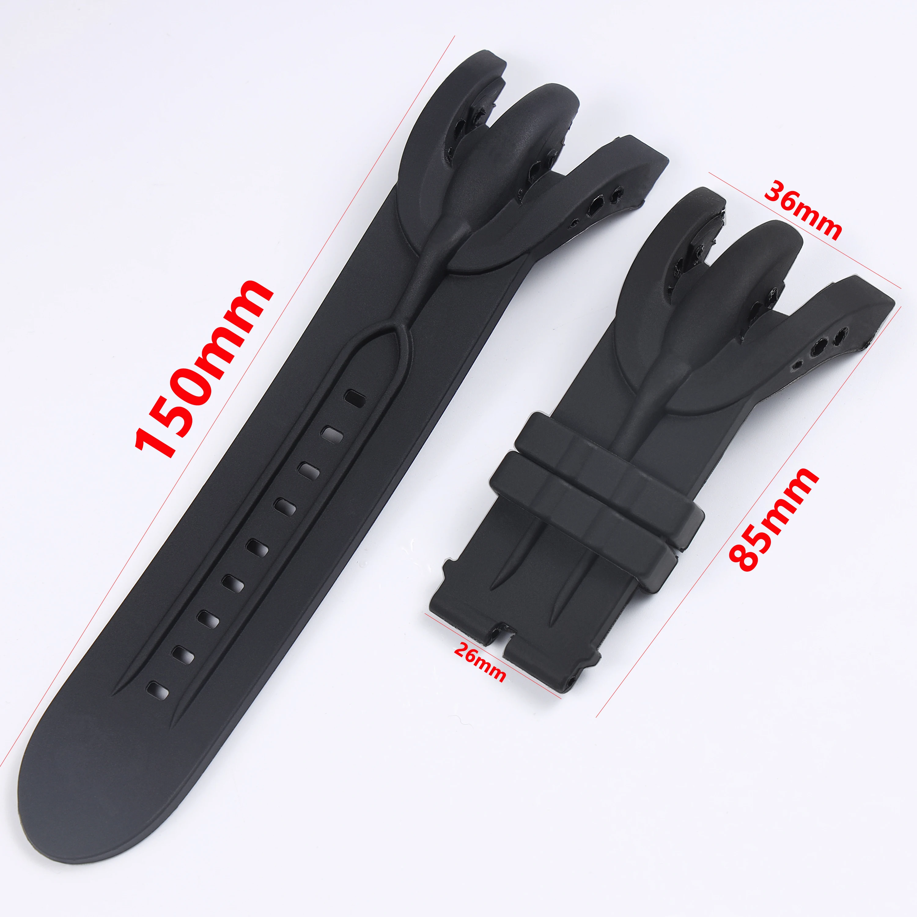 

36mm Men's Rubber watch strap accessories compatible for Invicta Pro Diver silicone watch bands black Wristband belt buckle
