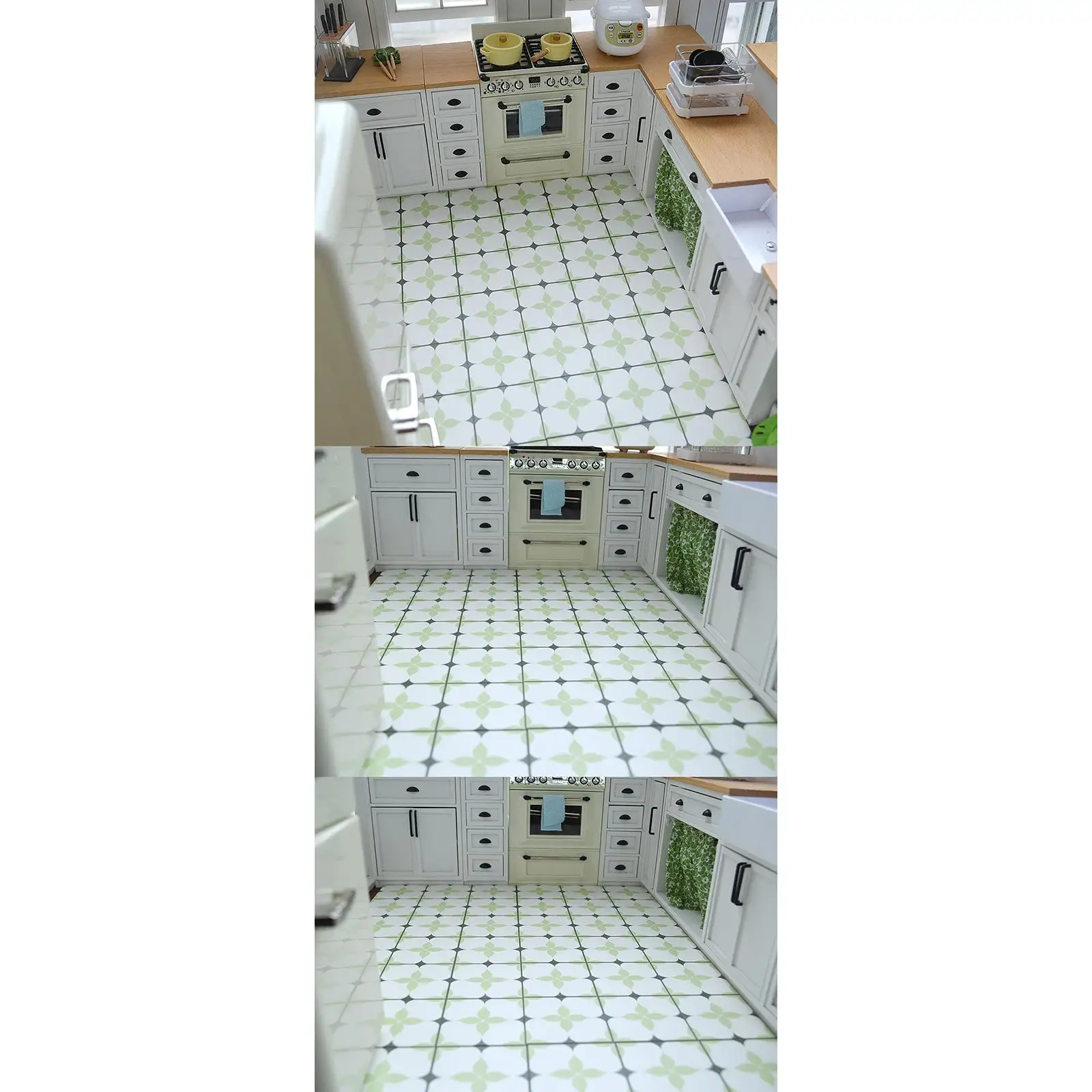 

1:12 1:6 Scale Dollhouse Floor Tile Furniture Accessories Mini Floorboard Miniature Floor Sheet for Bathroom Dining Room
