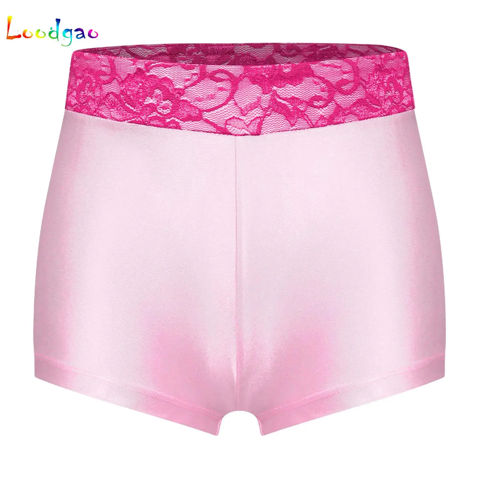 Lace Ballet Dance Safety Pants Kids Girls Belly Dance Underpants Leggings Tight-fitting Stretch Safety Pants Solid Color Shorts