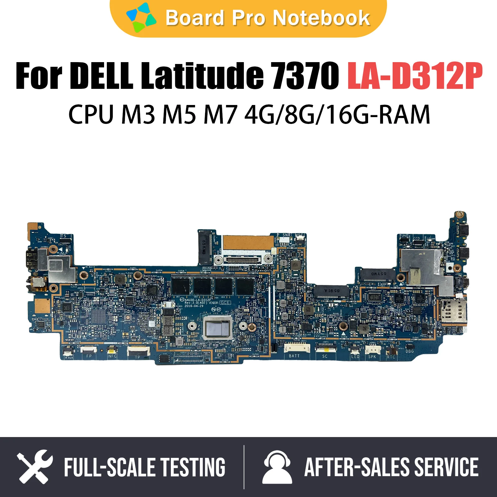 

Mainboard For Dell Latitude 13 7370 Notebook Motherboard CN-08NRWR 8NRWR LA-D312P With M3 M5 M7 CPU 4G8G16G RAM