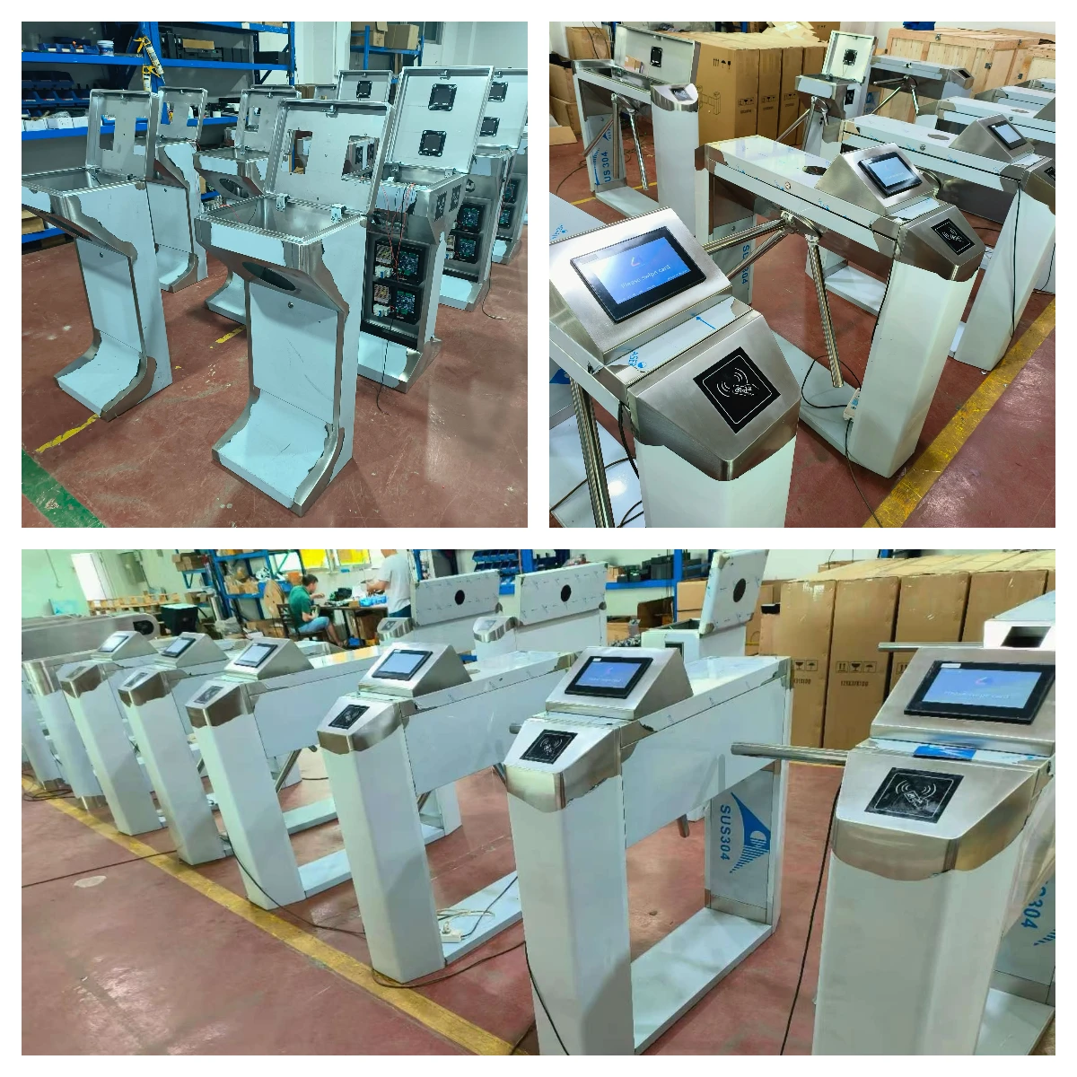 Picture 7: High Flow Rate Waist High Rotating Gate Semi Automatic Gym Rfid Swipe Card Entry Exit Access Control Tripod Turnstile