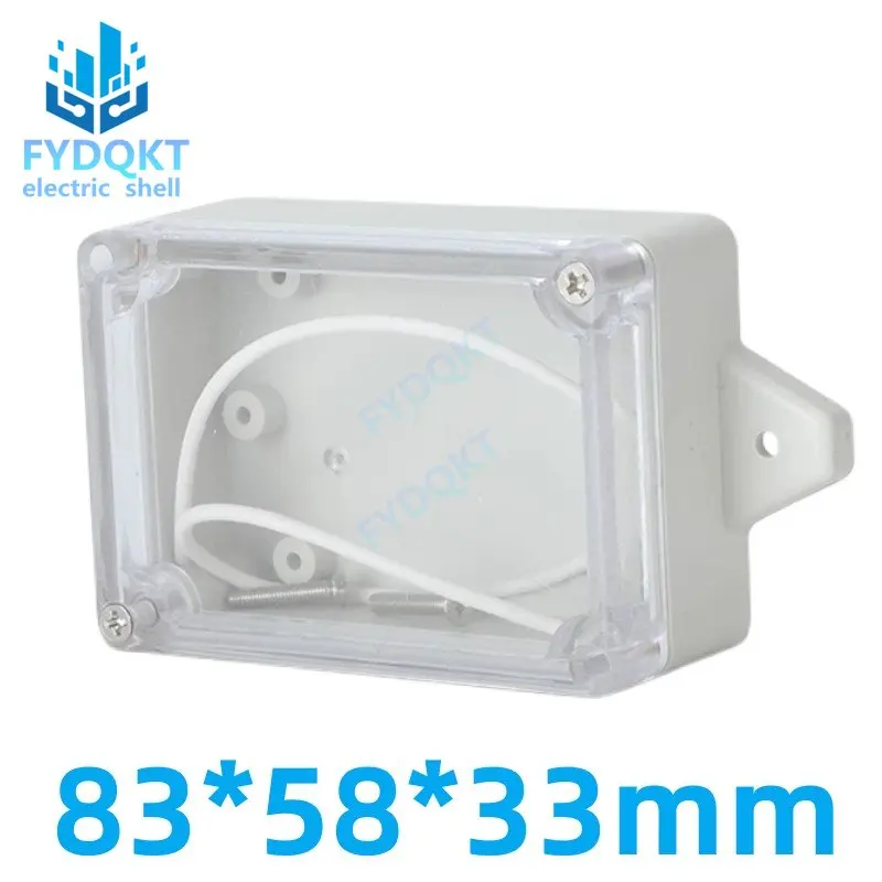1PC White 83x58x33mm Clear Cover Electronic Plastic Box Waterproof Electrical Junction Case For Electronic