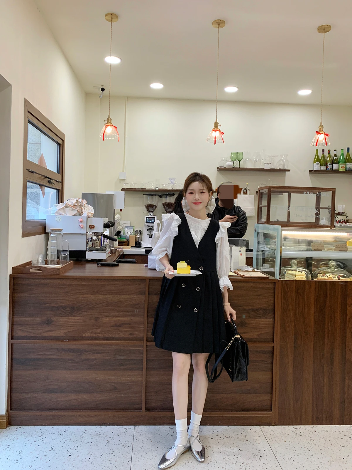 

DbyDoi Bla ature Sle ter Dr Женская одежда с высокой талией для весны и осени, плиссированная юбка А-силуэта в нежном стиле