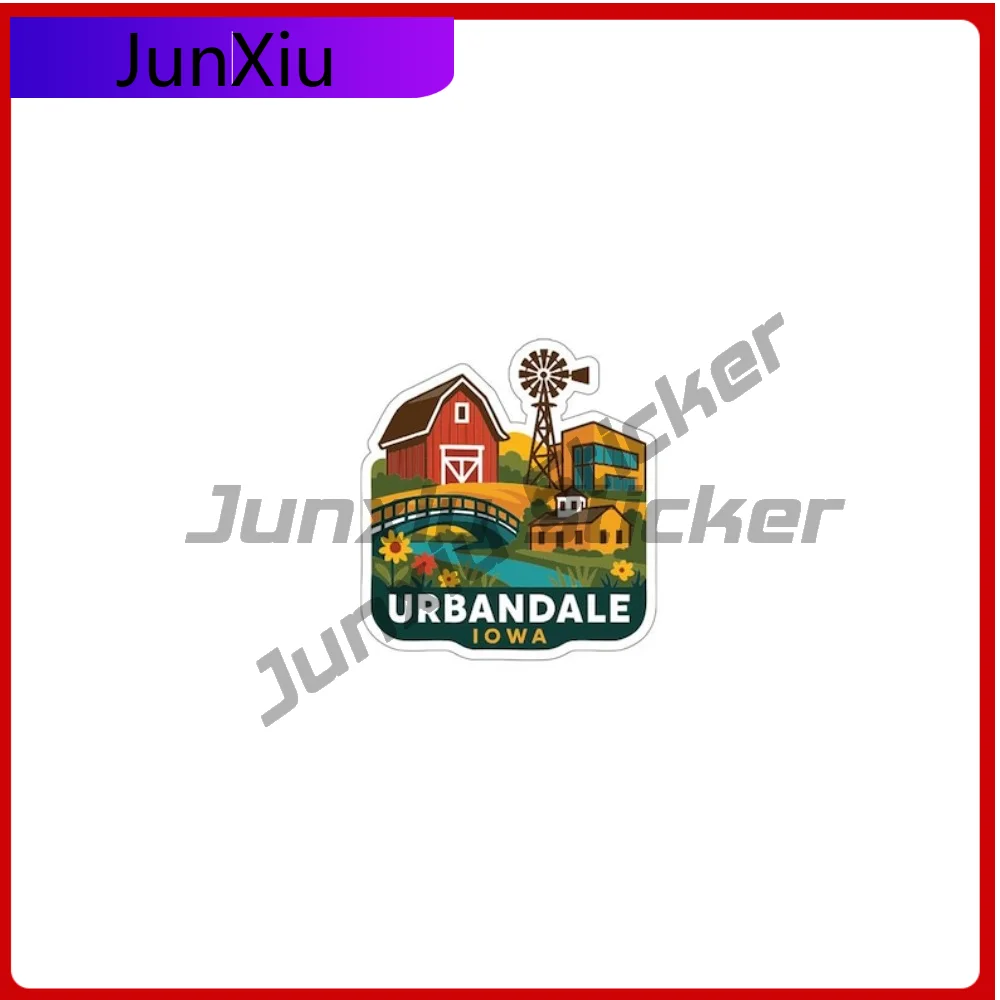 

Urbandale Iowa Sticker Vinyl Decal Travel Waterproof Exterior Cover Scratches Accessories Bumper Window Phone Trunk Windshield