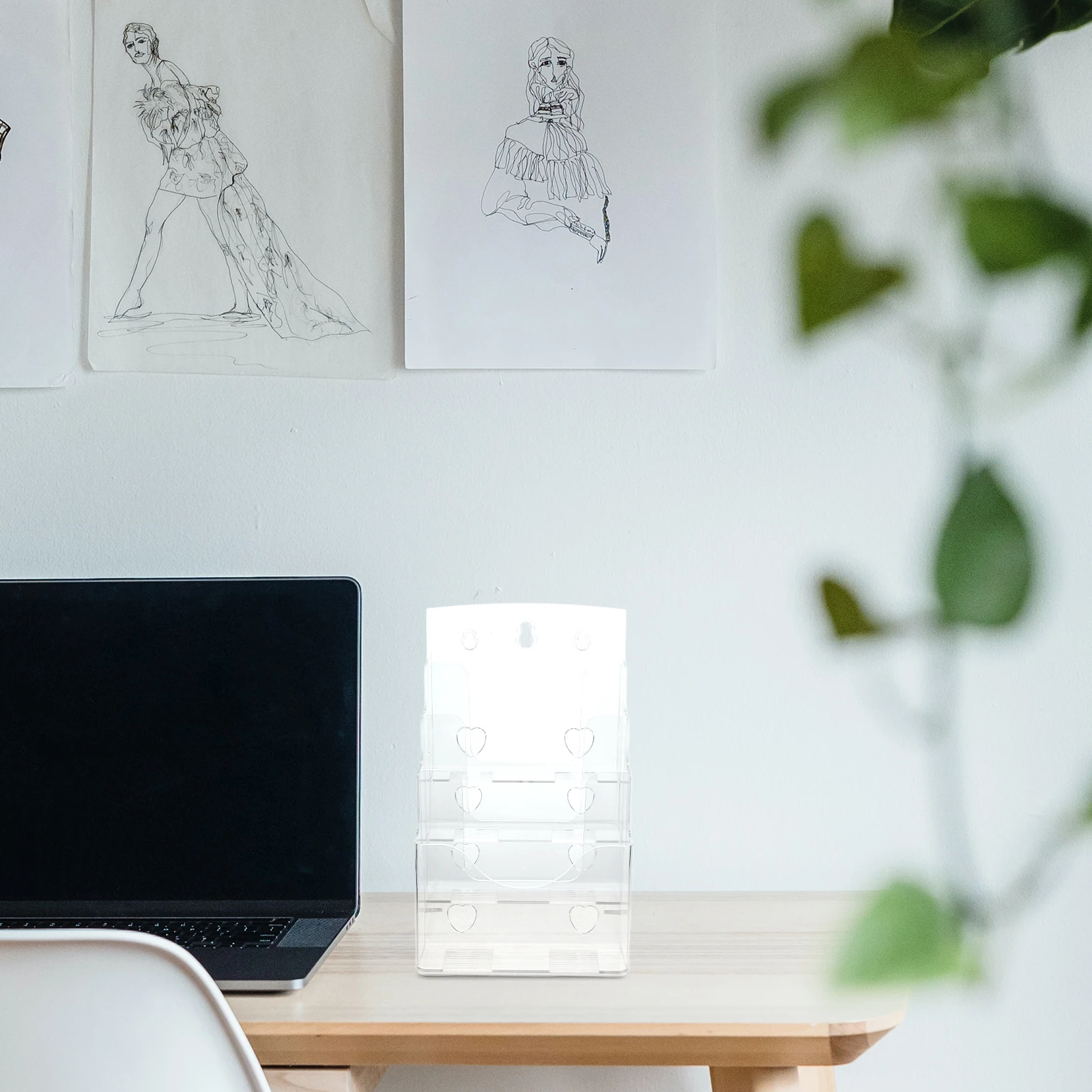 

4 Tier Brochure Display Stand Clear Literature Organizer Magazine Rack Paper Holder Pamphlet Stand Flyer Display Transparent