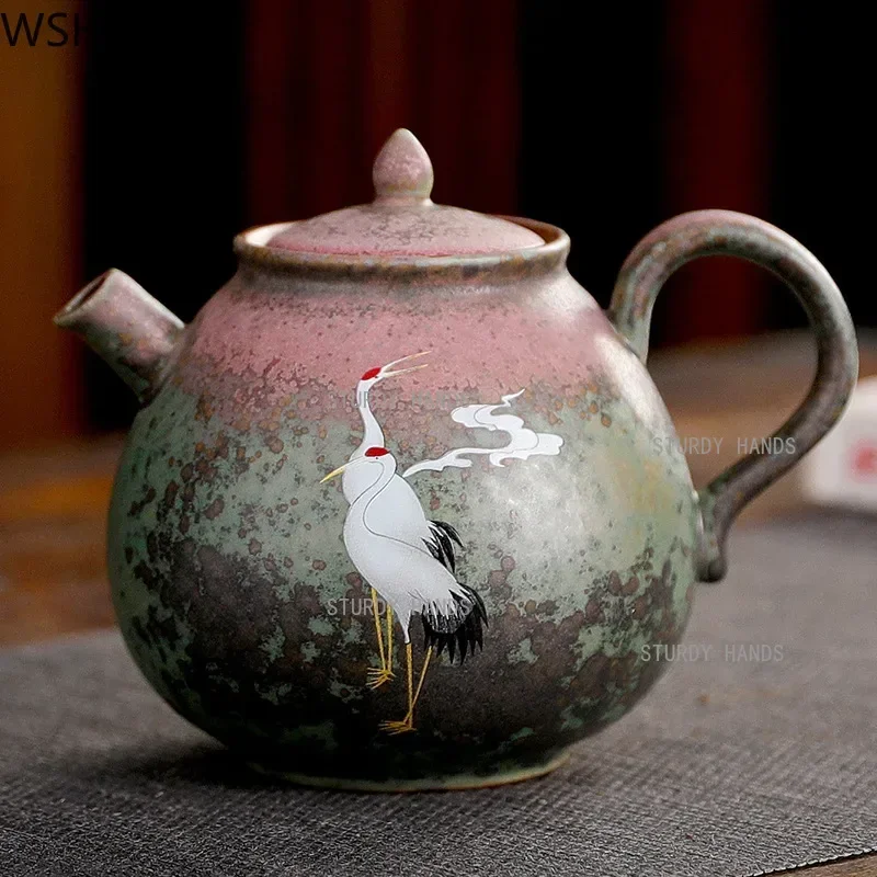 Vintage Kiln change ceramics Tea pot Chinese tea set porcelain teapot Oolong tea Handmade kettle Jingdezhen customization