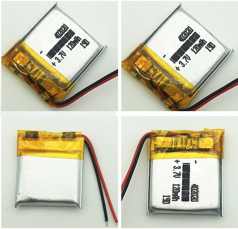 402020   Batería de polímero de litio de 120mah y 3,7 V para Altavoz Bluetooth, bolígrafo de grabación de juguetes electrónicos, baterías recargables de polímero de litio
