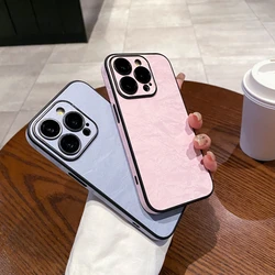 Cortex Business Peak Texture Pattern Phone Case For iPhone 16 15 14 13 12 11 Pro Max 14Plus Shockproof Lens Protective Cover