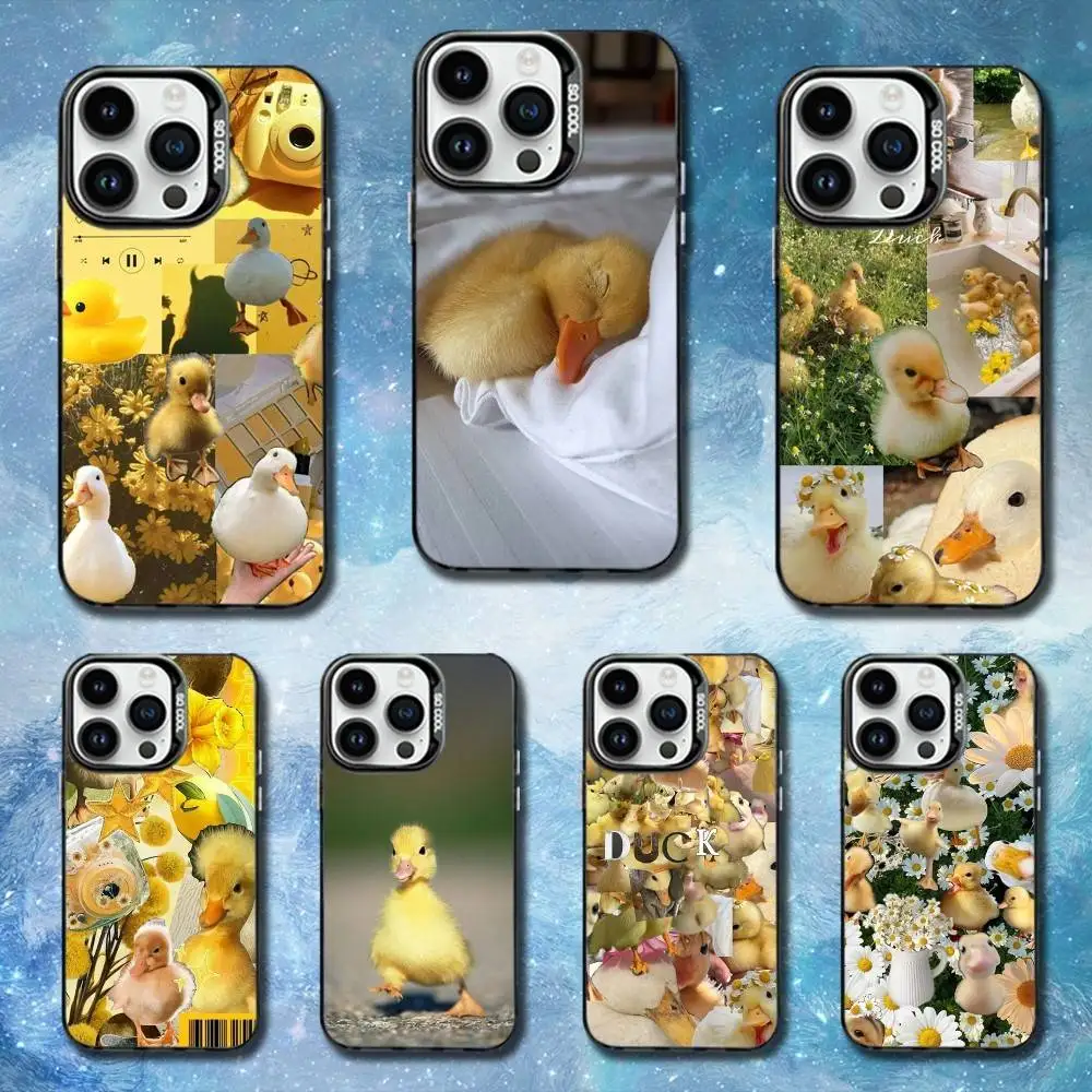 

Animal Yellow Duck Cute Phone Case For iPhone 11,12,13,16,14,15,Mini,Pro,XS,MAX Black Matte Shockproof Cover
