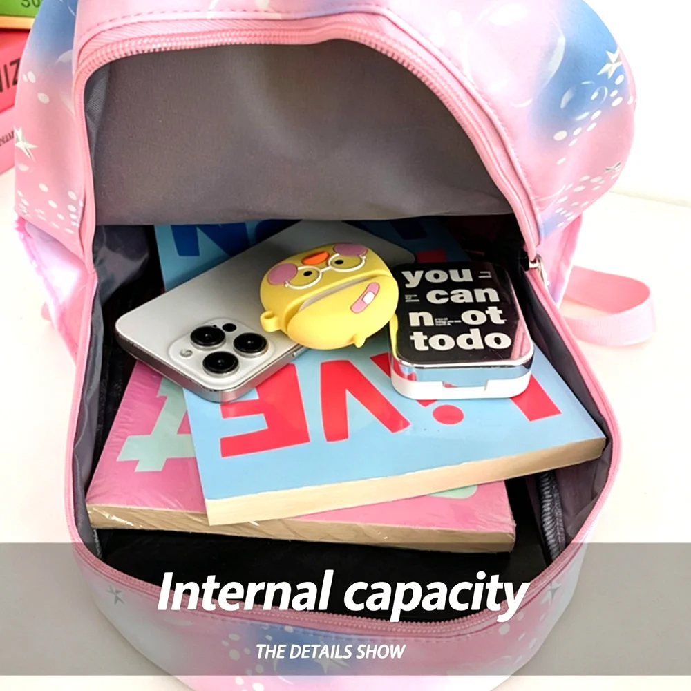Rosaroter 10-Zoll Leichtgewicht-Rucksack Rumi Mira Zoey Saja Schultasche für Jungen und Mädchen Moch – Detail 7