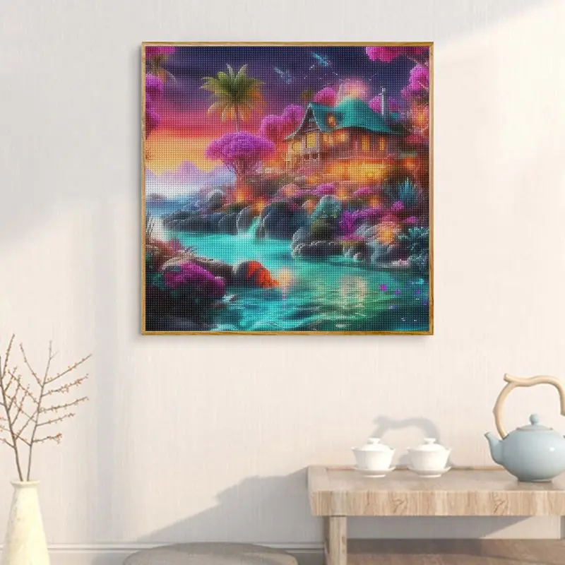 GATYZTORY DIY Diamond Painting Landscapes House New Arrivals 2024 Diamond Mosaic Tree Rhinestones Pictures