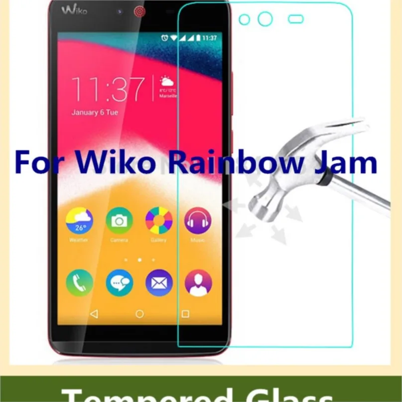 ultra thin 9h 2.5d explosion proof safety tempered glass screen protector film for wiko rainbow jam guard pelicula de vidro