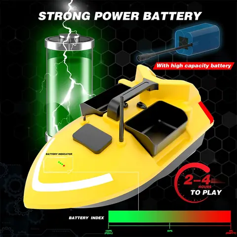 VWVIVIDWORLD 24000mAh GPS RC 낚시 미끼 보트, 500M RC 어군 탐지기, 2Kg 로딩 자동 크루즈/반환/경로 수정, VX