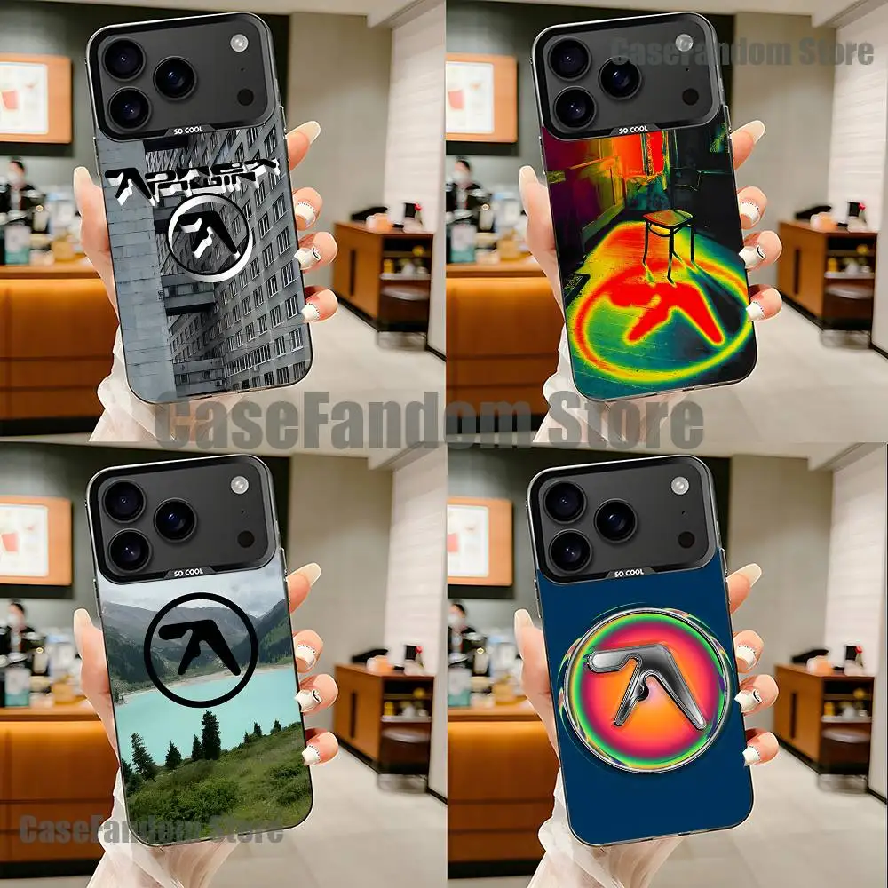 

Aphex Twin Logo Art Black Matte Shockproof CoverPhone Case For iPhone 17,16,15,14,13,12,11,Pro,Max,Plus