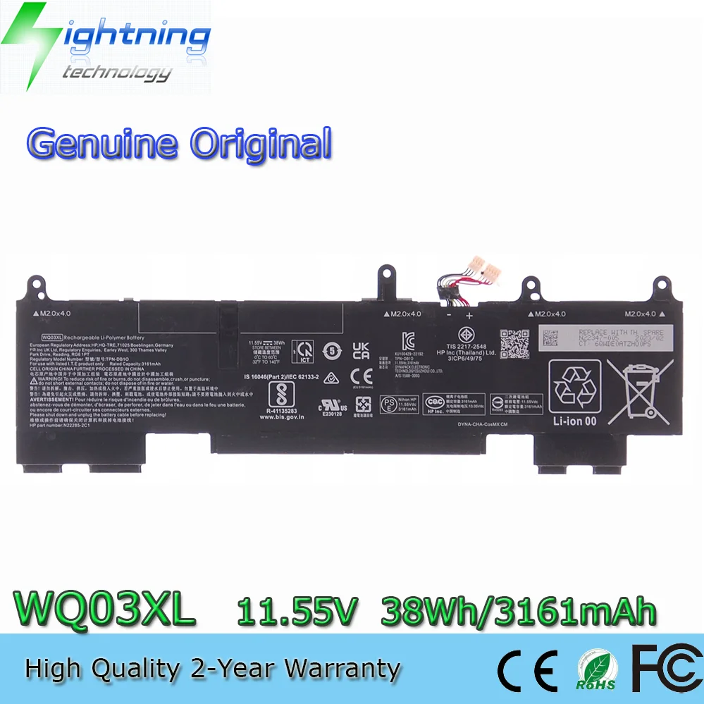 

New Genuine WQ03XL 11.55V 38Wh Original Battery for HP Elite x360 830 G10 1040 HSTNN-AB1C N22347-005