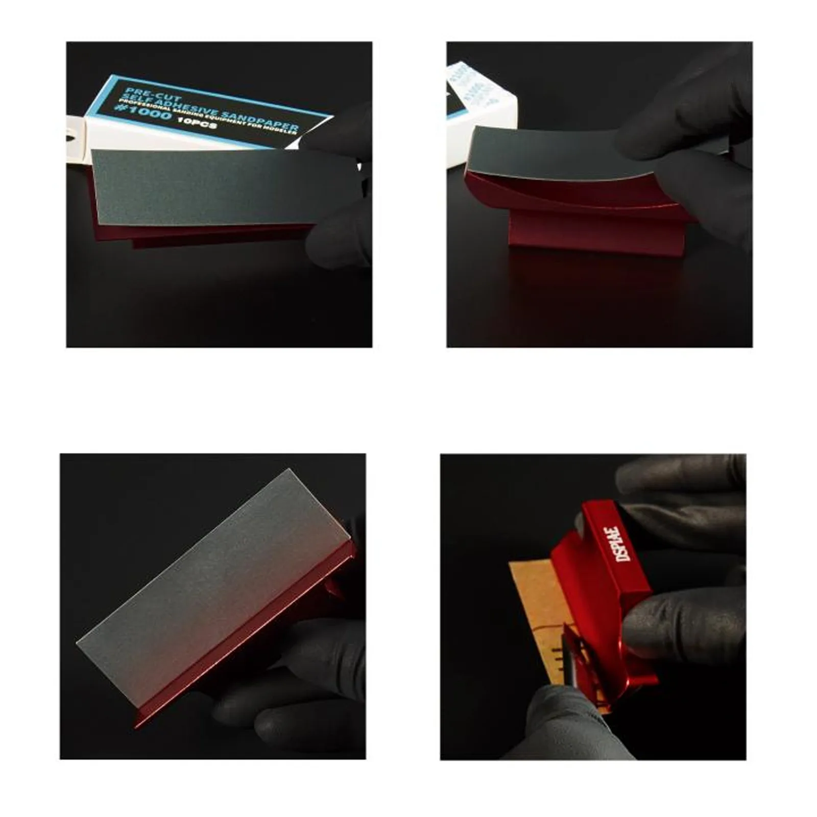 DSPIAE Angled Sanding Boards Sanding Board Plane/Right Angle/Curved Surface Aluminum Alloy Abrasive Tools Black Red Gray