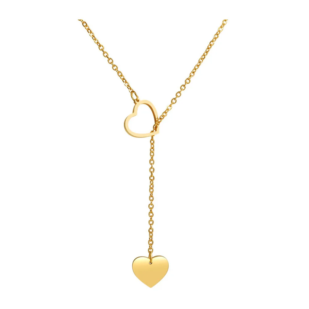 

Heart Necklace Alloy Smooth Surface Charming Pendant Gift for Women Daily Graduation Jewelry