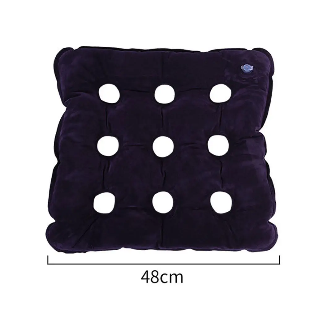 Square Purple PVC Flocking Inflatable Breathable Anti Cushion for Wheelchair Office Home Travel