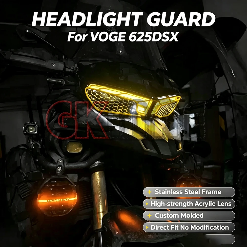 For VOGE 625DSX DS625X Motorcycle Modified Headlight Guard Front Headlight Cover Protective Mesh Lighting Protection Accessories