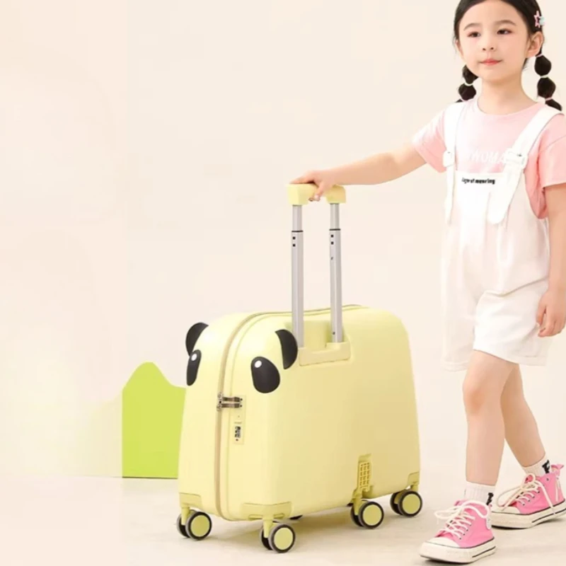 Children's Luggage Can Sit Ride 22/24 Inch Suitcase Six Wheel Kids Luggage Travel Suitcase Small Carry-on Suitcase for Children