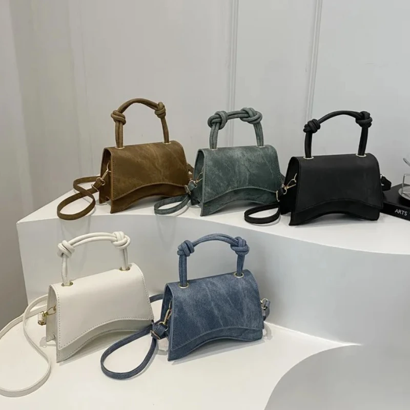 Bolso de hombro a la moda para mujer, bandolera de Color puro a la moda, bolso Diagonal informal Simple, bolsos cuadrados pequeños para otoño