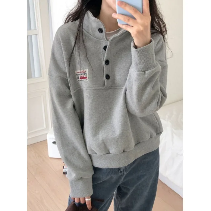 

Dongda Gate 2025 Autumn Winter New Sle Anti-Aging Fce-Lined Long Sve Hoodie Women's Design Sense Top Korean Sle