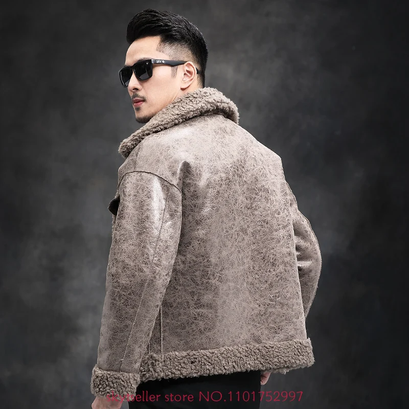 2022 Autumn Winter Women New Short Sheep Shearing Jackets Male Double-sided Wear Coats Men Genuine Wool Warm Outerwear N17