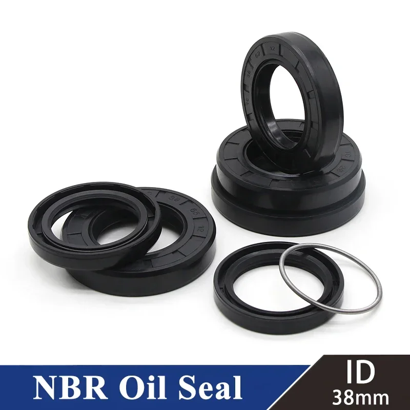 1/2pcs ID 38mm NBR Oil Seal TC-38-48/50/52/54/55/56/58/60/62/65/70/72/75-5/7/8/10/12mm Nitrile Rubber Shaft Double Lip Oil Seals