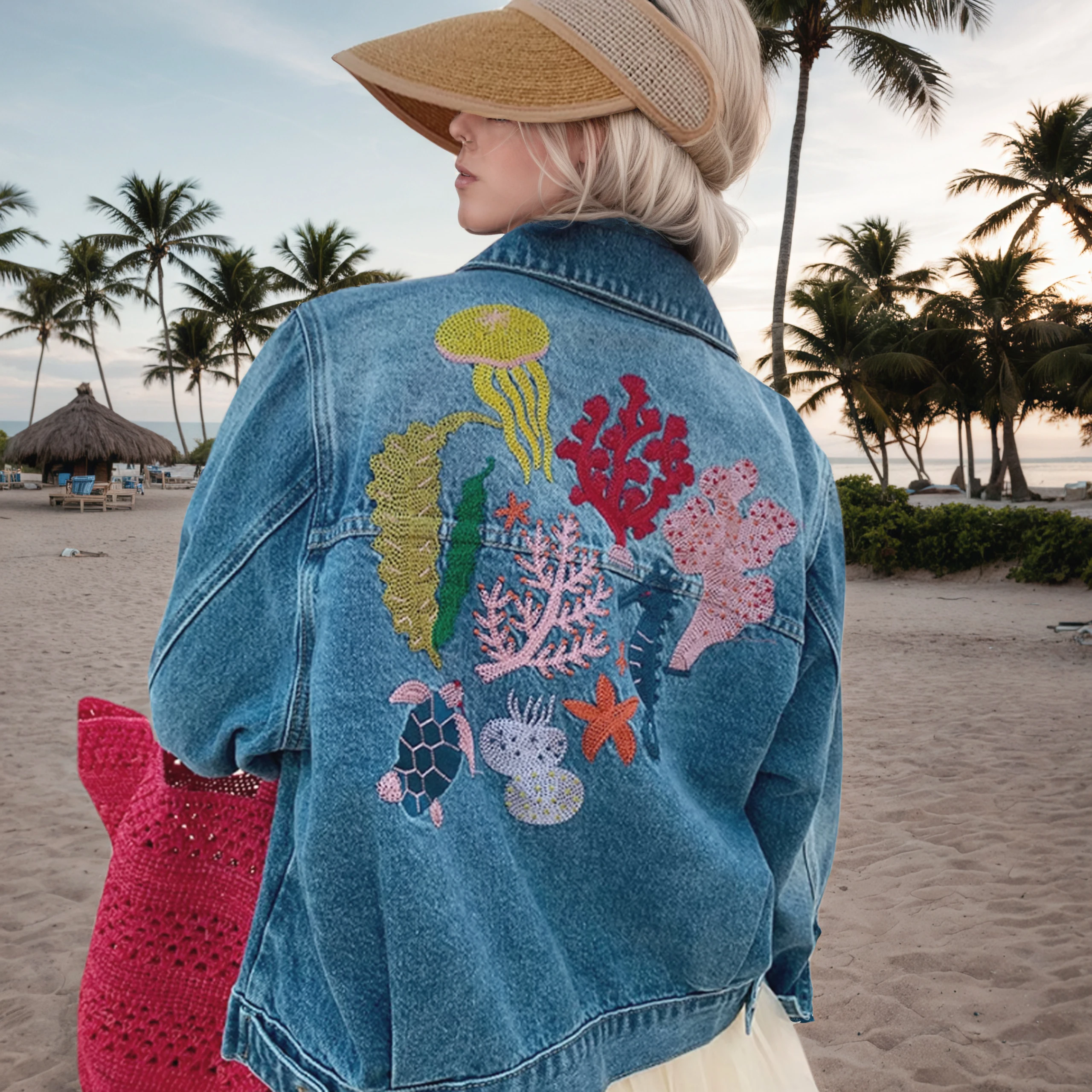 Chaqueta vaquera azul de algodón con bordado Floral bohemio para mujer, abrigos de manga larga para primavera y otoño, prendas de vestir, abrigo informal