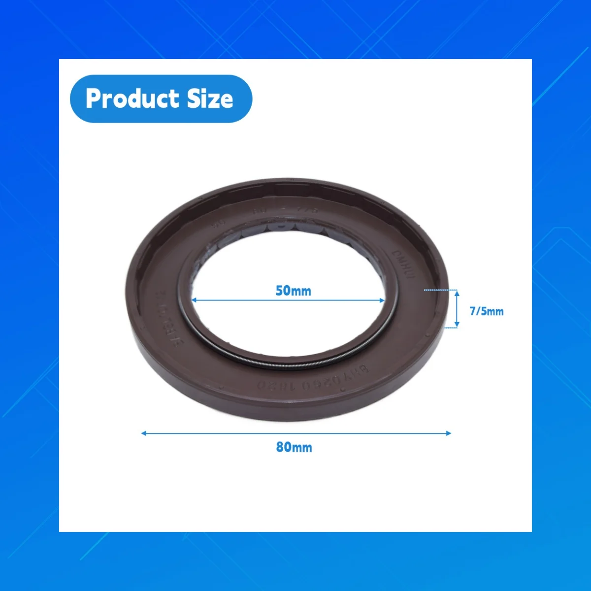 

DMHUI High-quality fluororubber oil seal,50x80x7/5mm,BABSL10FX2style,Applicable toRexrothA4V(T)G90 JuniorA4VG105 hydraulic motor