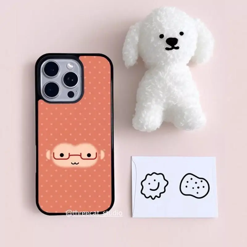 Red Glasses Monkey Face Polka Dots Phone Case For iPhone 17 Air 16 Pro Max 15 14 Plus 13 12 11 Shockproof Silicone Back Cover view 2