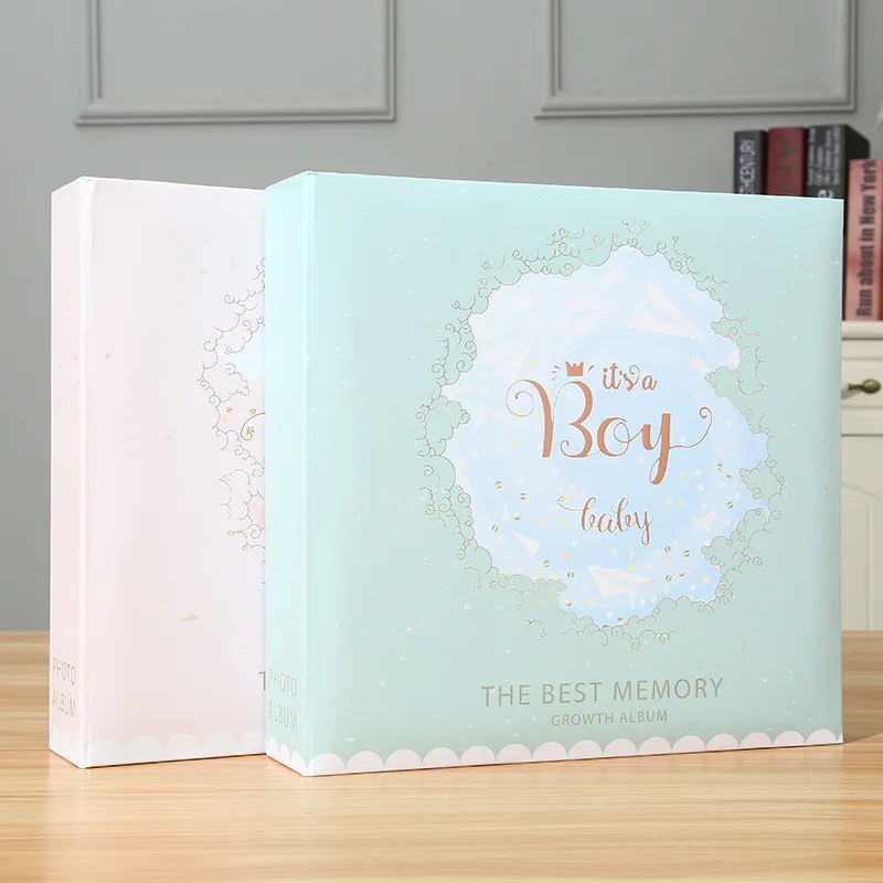 6-inch Photo Album Writable Collection of Children Baby Growth Photos 200pcs High-capacity Hard Shell Paper Interleaf Albums