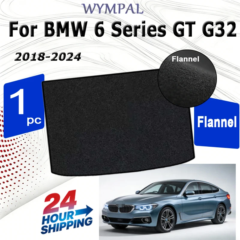 

Flannel Rear Trunk Mats For BMW 6 Series GT G32 2018 2019 2020 2021-2024 Car Boot Liner Tray Trunk Black Luggage Cargo rear