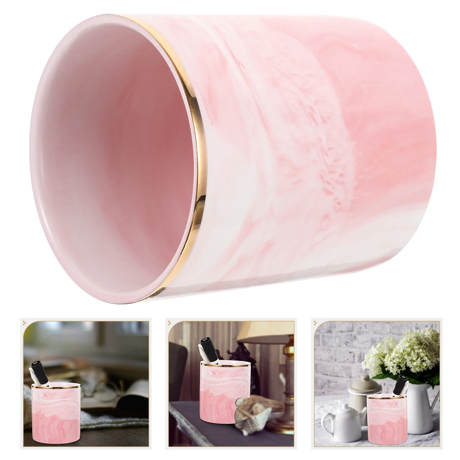 

Aesthetic Stationery Marble Pattern Pen Holder Marker Organizer for Desk Simple Style