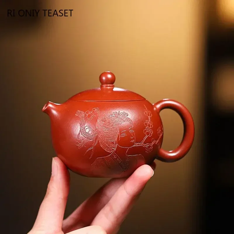 130ml Chinese Yixing Purple Clay Teapots Famous Handmade Tea Pot Raw Ore Dahongpao Mud Kettle Authentic Zisha Tea Set Teaware