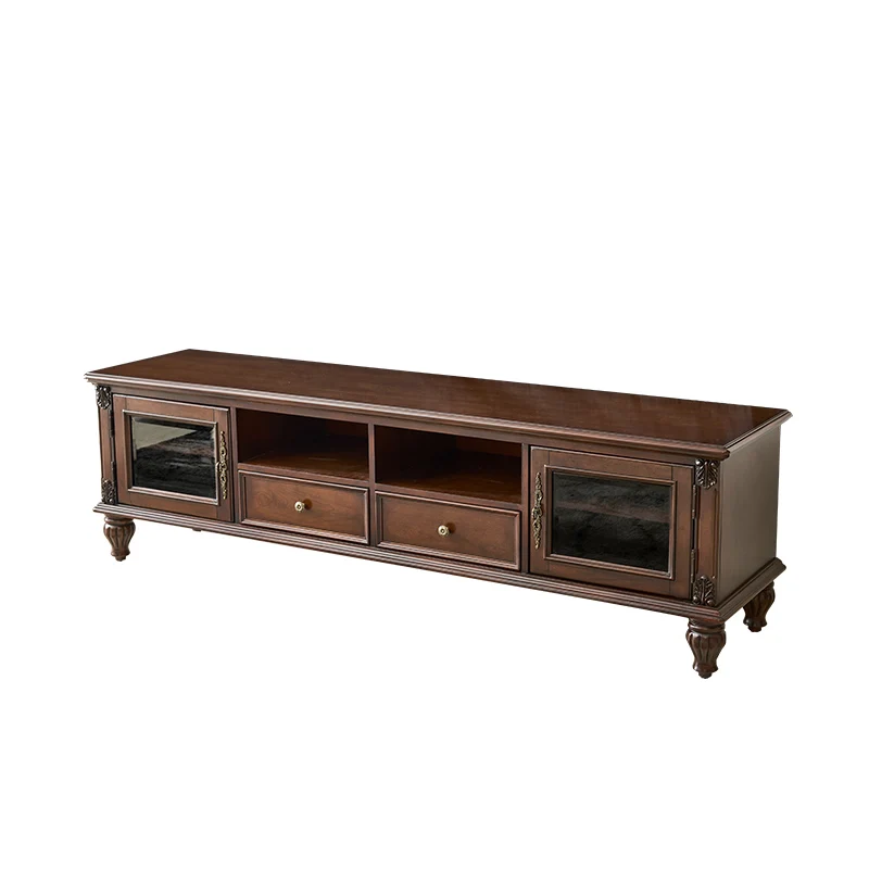 Country Living Room TV Stand Solid Wood Bedroom Coffee Table TV Cabinet Combination 1