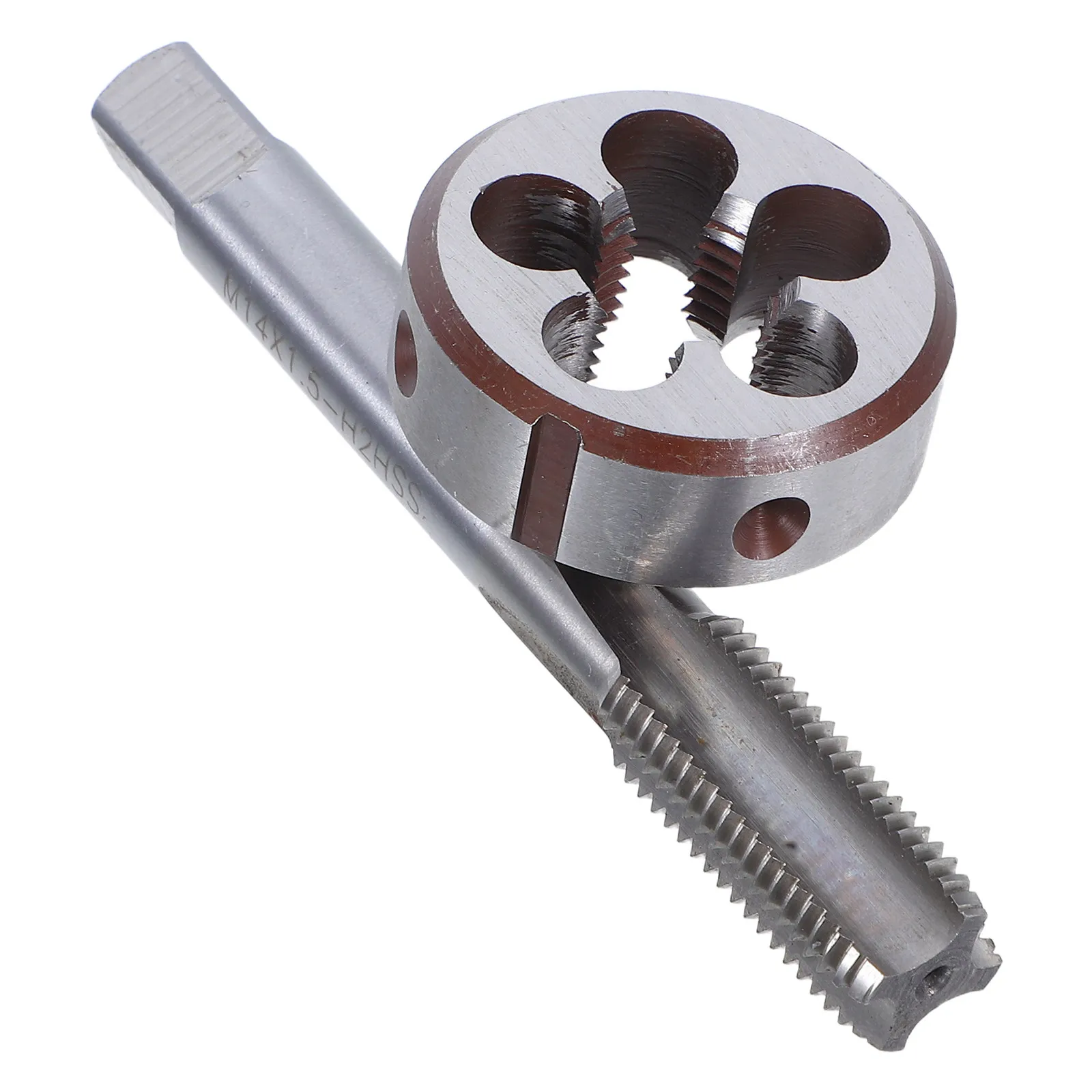 1Set Professional Metric Tap and Die Set Hss Round Dies Taps M14x1.5 Thread Repair Tool for Mechanical Processing Industrial Use