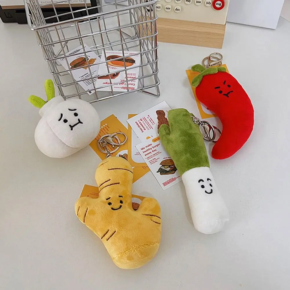 Key Buckle Korean Style  Key Holder Green Onion Plush Toy Pendant Stuffed Plush Doll Toy Women Key Chain Vegetable Pendant