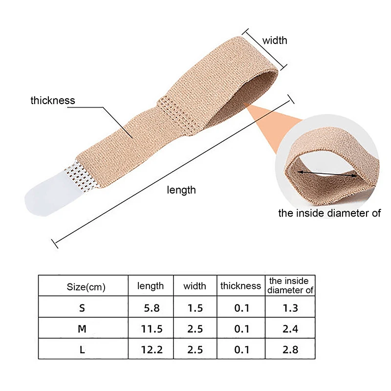 1pcs Finger And Foot Bandage Toe Divider Overlap Thumb Valgus Middle Toe Elastic Cloth Strip Stretcher Bandage Foot Care Tool