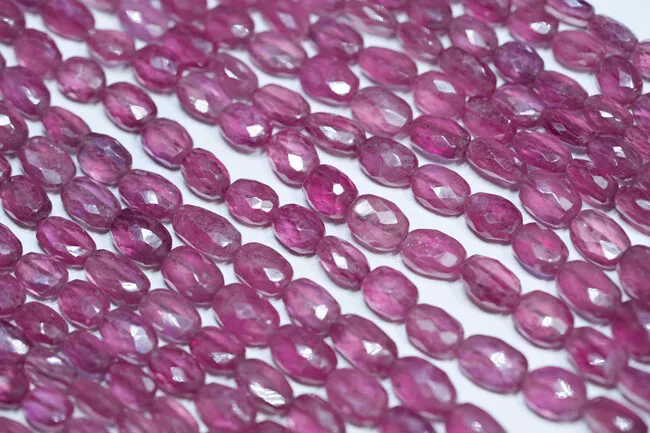 

pink Sapphire flat oval faceted 5-10mm loose beads 27cm for DIY jewelry making necklaceFPPJ wholesale nature