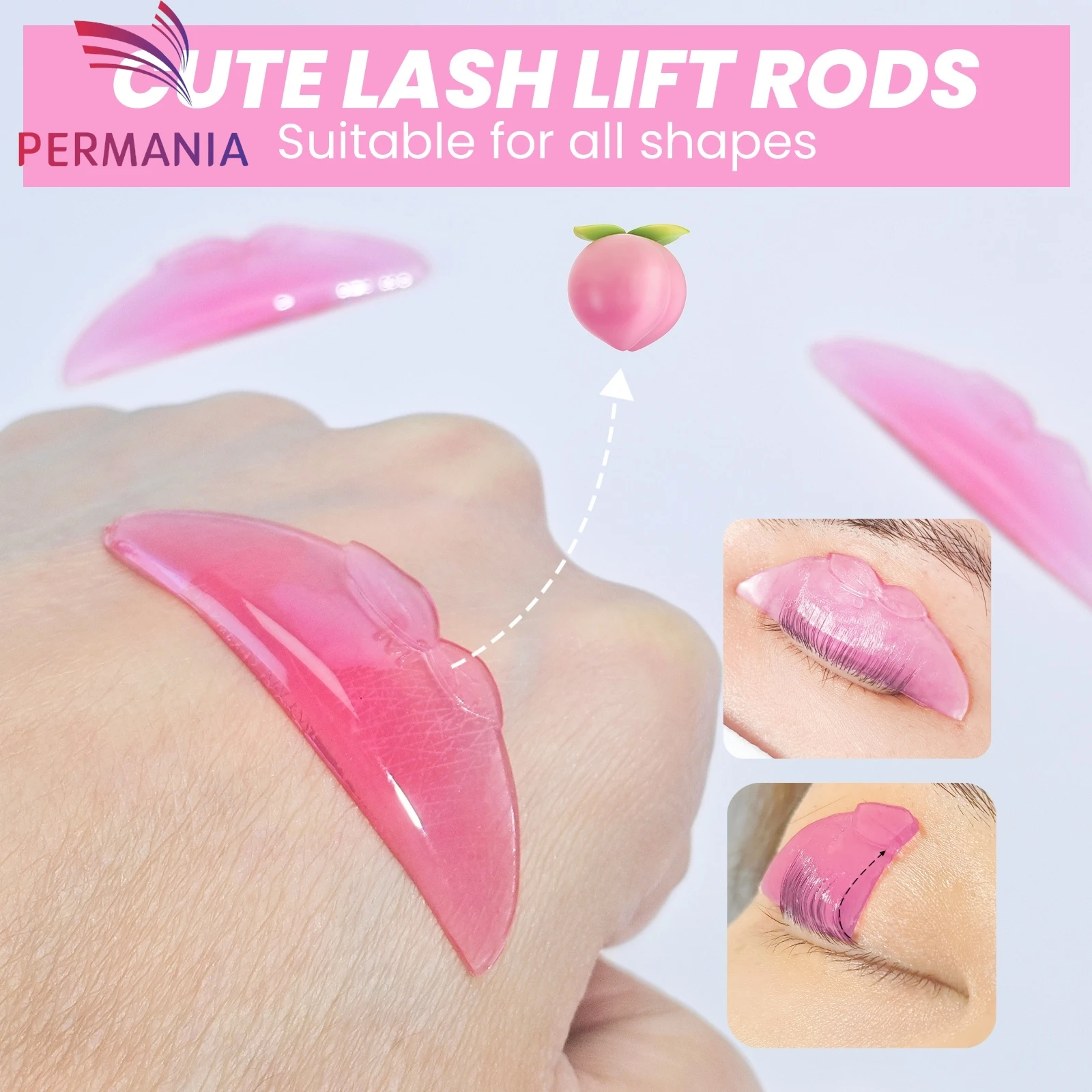 PERMANIA 2 Pairs C Krul Siliconen Wimper Perm Pads Sticky Wimpers Staaf Shield Lifting 3D Wimperkruller Accessoires Make-Up Tool