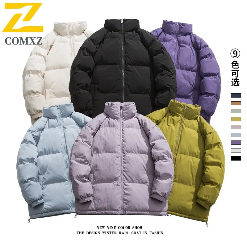 

COMXZ уличная куртка с воротником-стойкой, мужская походная ветрозащитная парка, повседневная однотонная легкая зимняя одежда в уличном стиле