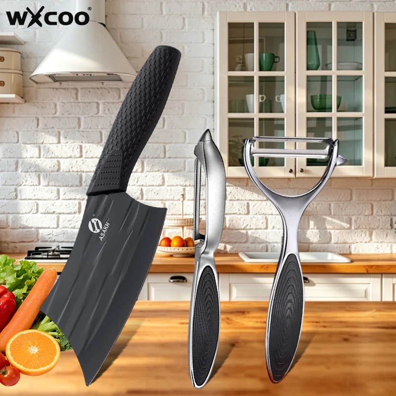 WXCOO Professional Japanese Kitchen Knife Stainless Steel Peeler Utility Knife for Vegetable Fruit Slicing Houeshold Cutter