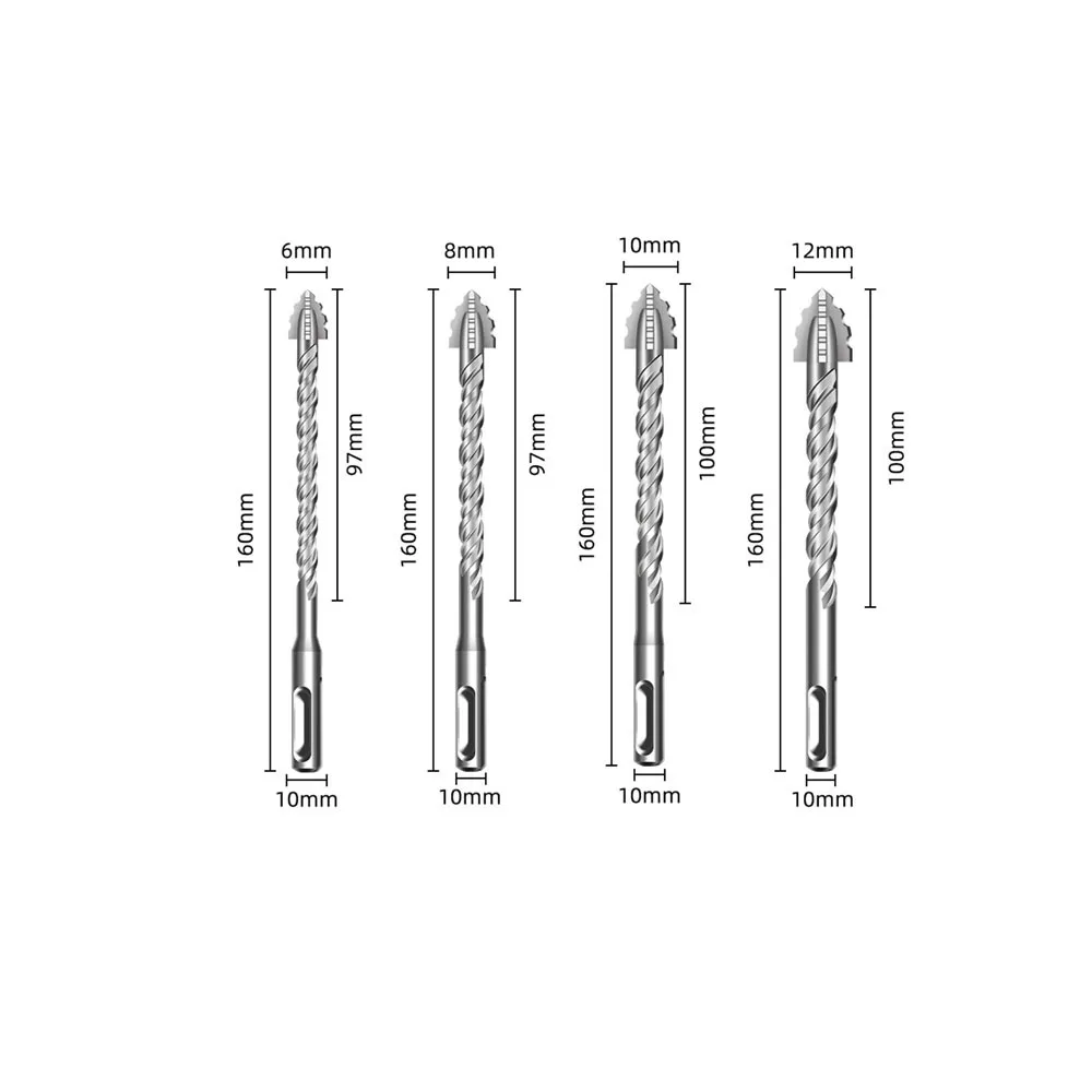 

2/3/4/5 шт., четырехгранная эксцентриковая дрель, зубчатое сверло с зубчатыми зубцами высокой твердости, сверло для плитки с круглым хвостовиком