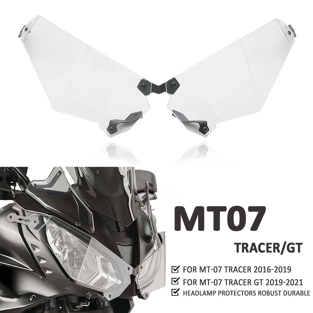 

Акриловая защита фар мотоцикла для Yamaha MT07 Tracer GT TRACER MT-07 700 GT, защита передней фары, защитный чехол для фары