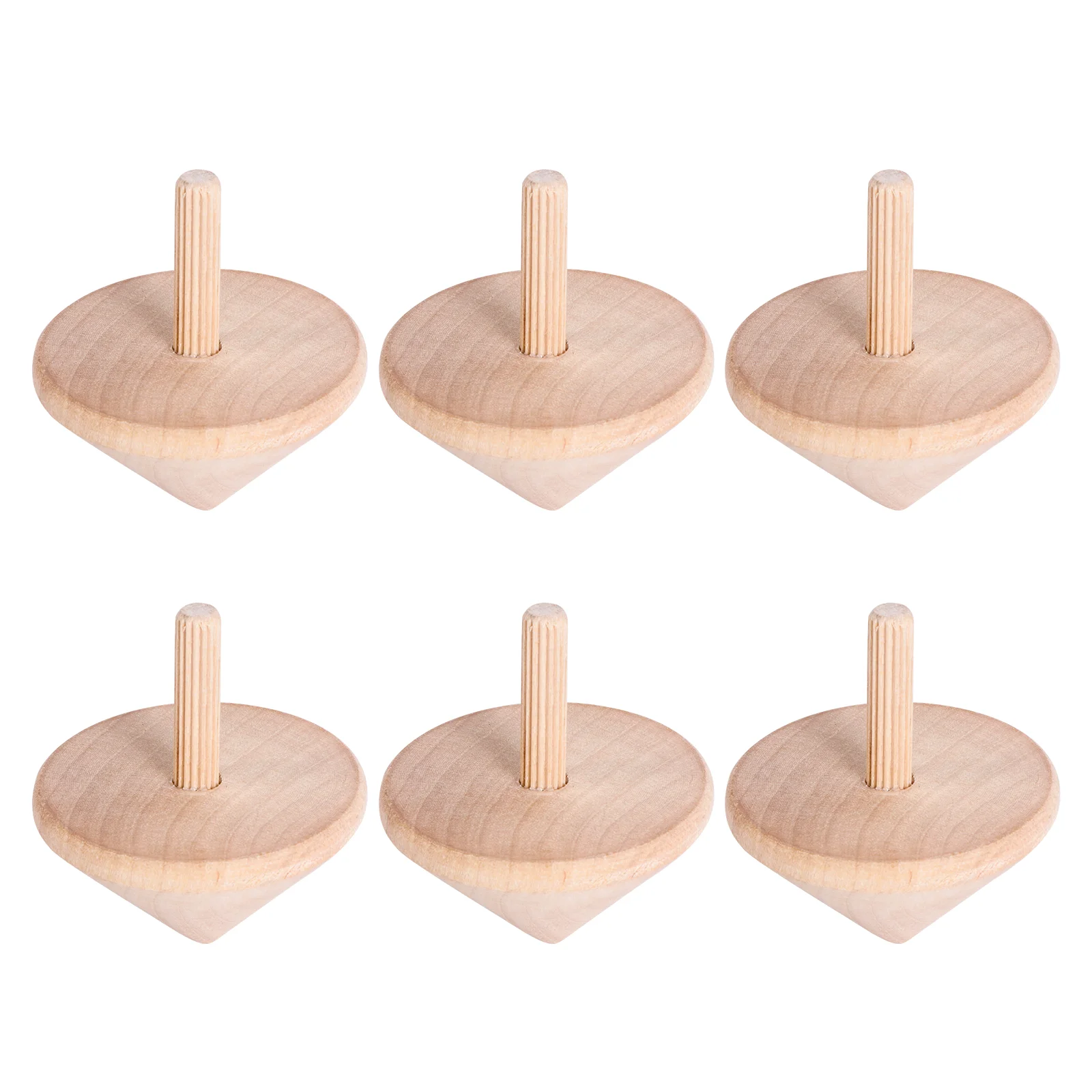 6 Pcs Wooden Spinning Top Child Outdoor Toddler Toys Children Tops Favor Kids Educational